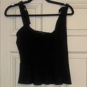 Urban Outfitters Black Tie-Strap Peplum Camisole